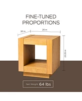 Maven Lane Artemis Wooden Coffee Table and Side Table Set, Refined Natural Finish