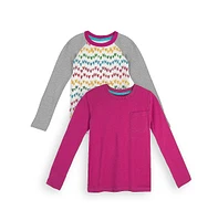 Mightly Girls 2pk Fair Trade Organic Cotton Long Sleeve T-Shirts