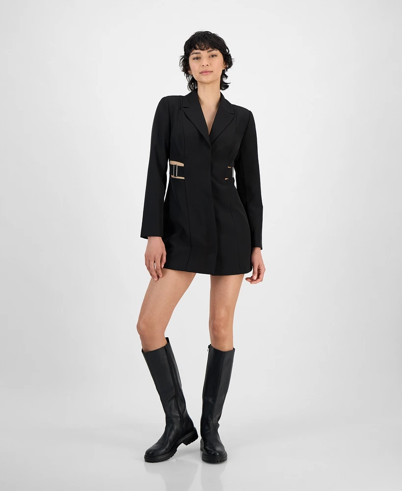 Bar Iii Women's Long-Sleeve Buckle Blazer Dress, Exclusively at Macy's