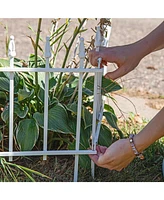 Sunnydaze Decor Roman 9' Set of 5 Decorative Garden Fence Panels - Iron Border Fence - 22” W x 18” H Per Panel - White