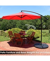 9.5-Foot Cantilever Umbrella with Air Vent, Cross Base, and Crank - and