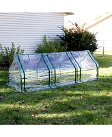 Outdoor Portable Mini Cloche Greenhouse with Zipper Doors