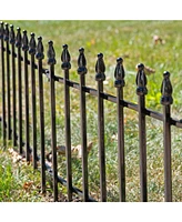 Sunnydaze Decor Roman 36' Set of 20 Decorative Garden Fence Panels - Iron Border Fence - 22” W x 18” H Per Panel - Black