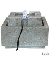 Sunnydaze Decor Square Dynasty Bubbling Indoor Tabletop Water Fountain - Tabletop Water Feature - 7-Inch Square Indoor