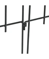 Sunnydaze Decor Bayonne 8' Set of 5 Steel Decorative Garden Fence Panels - 19" W x 19" H Per Panel - Black