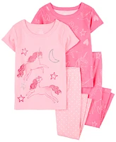 Carter's Toddler Unicorn Cotton Pajamas, 4-Piece Set