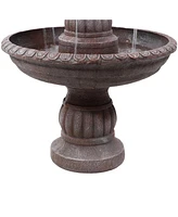 Sunnydaze Decor Mediterranean 49-Inch 4-Tiered Outdoor Water Fountain - Electric Submersible Pump - Fiberglass and Resin