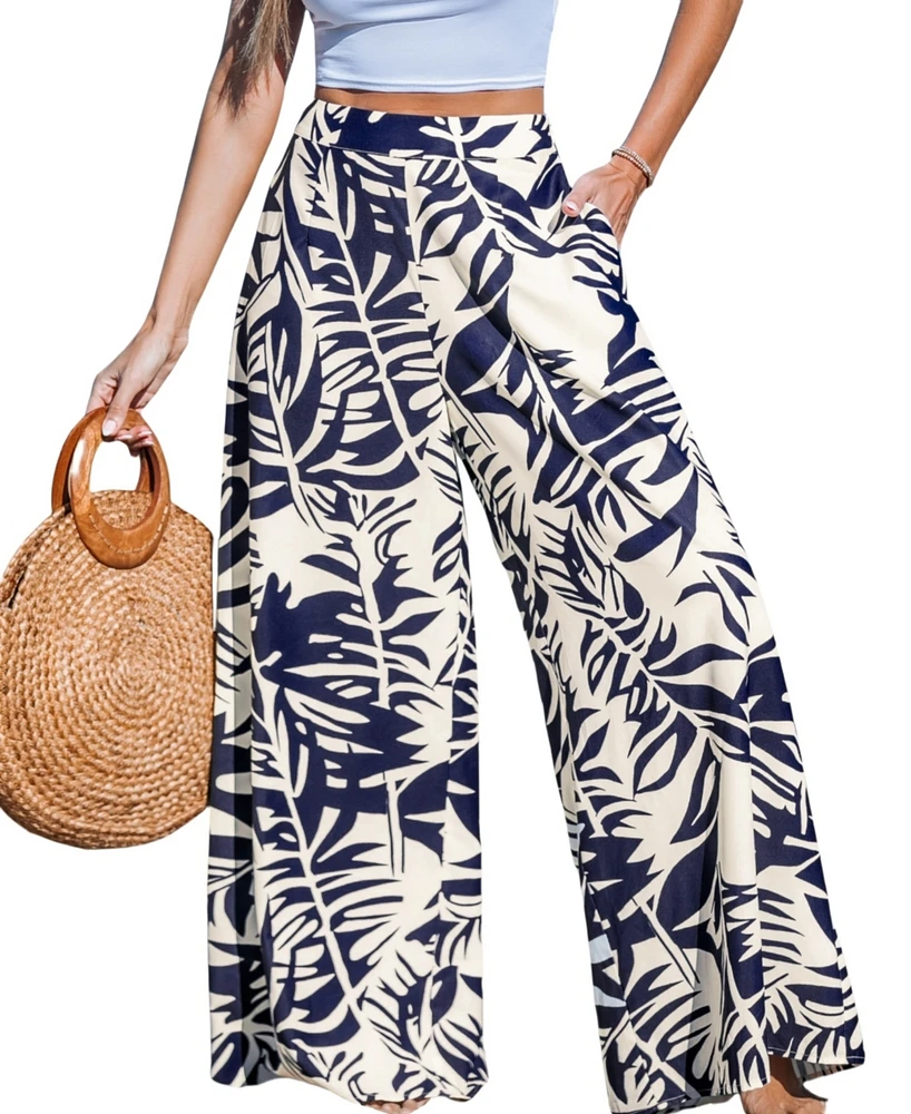 Cupshe Women's Tropical Floral Wide Leg Pants