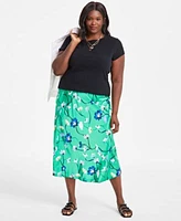 On 34th Trendy Plus Size Short Utility Jacket Baby T Shirt Floral Pull On Skirt Exclusively At Macys