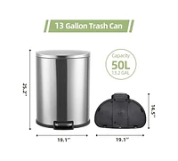 gaomon Stainless Steel Trash Can - 50 Liter/13 Gallon