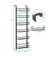 gaomon 6-Tier Over The Door Pantry Organizer, Adjustable Metal Kitchen Pantry Organizers, Hanging Over The Door Spice Rack