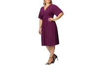 Kiyonna Plus Gia A-Line Midi Dress with Pockets