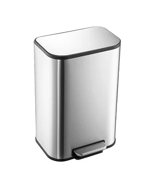 gaomon Stainless Steel Garbage Can with Lid, Step-On Pedal and Inner Bucket