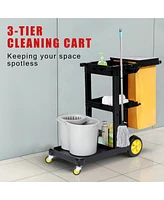 gaomon Cleaning Cart - 3 Tier Commercial Janitorial Cart