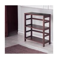 Slickblue Contemporary 3-Tier Bookcase Storage Shelf in Wood Finish