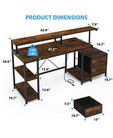 gaomon Computer Gaming Desk with File Drawers