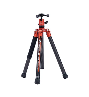 FotoPro X Aircross 3 Orange Tripod with Lightweight 3K Carbon Fiber Legs