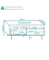 Sunnydaze Decor Mid-Century Modern Tv Stand for 58-Inch - Entertainment Living Room, Den, or Family Room