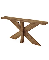 Tribesigns 70.9 Inches Long Sofa Table Behind Couch, Farmhouse Console Entry with Wooden Geometric Base for Entryway, Living Room