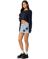 Edikted Women's Shining Star Denim Mini Skirt