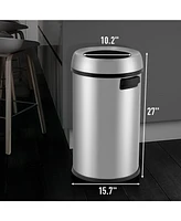 gaomon Open Top Trash Can 65L / 17Gal Commercial Grade Heavy Duty Brushed Stainless Steel