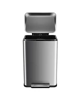 gaomon 13 Gallon Tall Kitchen Garbage Can, Hands-Free Stainless Steel Trash Can with Lid Soft Close