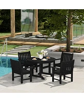 WestinTrends 5-Piece Hdpe Outdoor Patio Chair and Round Table Dining Set