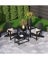 WestinTrends 4-Piece Adirondack Chairs with Cup Holders and Table Set