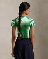 Polo Ralph Lauren Women's Striped Ribbed Cotton Crewneck Tee