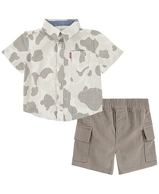 Levi's Little Boys 2-Piece Woven Shirt and Cargo Shorts