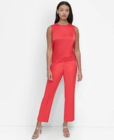 Dkny Women's Mixed-Media Ribbed Sweater Vest