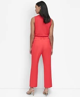 Dkny Women's Piped Straight-Leg Mid-Rise Pants