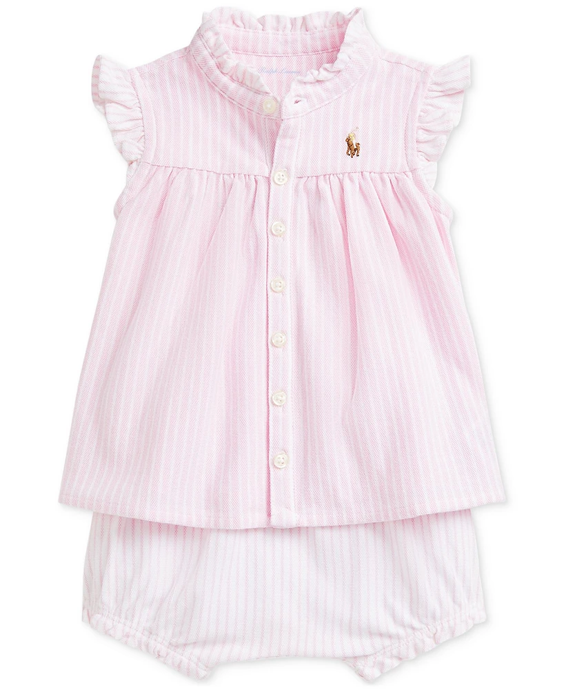 Polo Ralph Lauren Baby Flutter-Sleeve Shirt & Bloomers Set