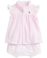 Polo Ralph Lauren Baby Flutter-Sleeve Shirt & Bloomers Set