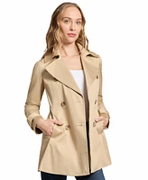 Jones New York Petite Notched-Lapel Belted Trench Coat