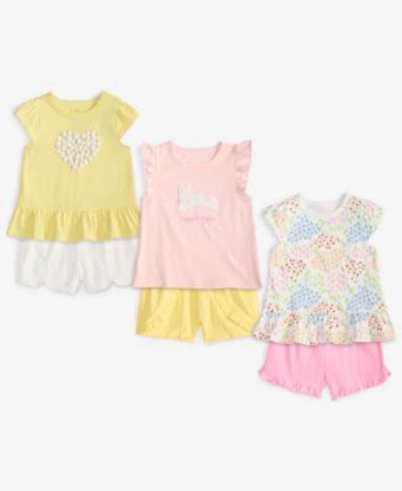 First Impressions Baby Girls Flowers Ruffles T Shirts Shorts Exclusively At Macys