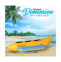 SereneLife 3-Person Inflatable Banana Boat, With Foot Pump & Repair Kit
