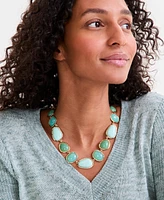 Style & Co Gold-Tone Green Stone Necklace, 18" + 3" extender, Exclusively at Macy's