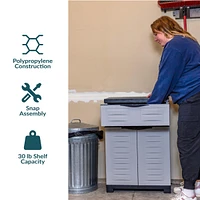 Versatile Plastic Storage Cabinet with Adjustable Shelf - 34.5"