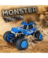Sunnydaze Decor Monster Truck Remote Control Car - 1:16 Scale - Pivoting Tires - Birthday or Christmas Gift for Kids Ages 6+