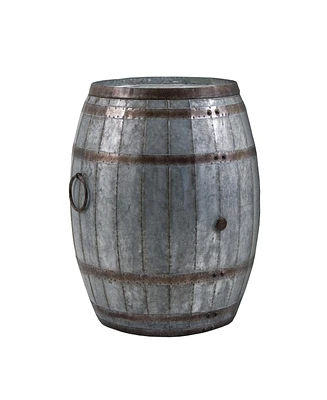 Slickblue Drum-Shaped Wine Storage Table with Removable Lid for Stylish and Functional Organization