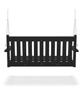 WestinTrends Outdoor Patio Hdpe Hanging Front Porch Swing Bench