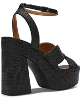 Dv Dolce Vita Women's Waylan Raffia Platform Crossband Dress Sandals