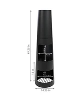 Sunnydaze Decor 49-Inch Black Heavy-Duty Steel Chiminea with Built-In Log Storage - Includes Poker and Protective Cover