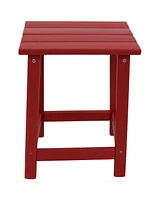 Sunnydaze Decor 14.75-Inch Square All-Weather Adirondack-Style Outdoor Side Table - 100 lb Weight Capacity Red