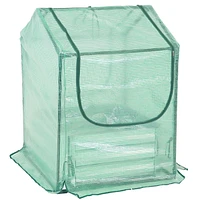 Steel Raised Garden Bed with Greenhouse Cover - Green
