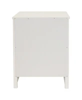 Sunnydaze Decor 23.75-Inch H Beadboard Nightstand with Drawer and Cabinet - End Table for Bedroom or Living Room - White