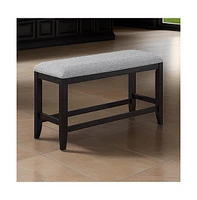 Slickblue Counter Height Bench with Wood Frame and Fabric Upholstery for Stylish Seating