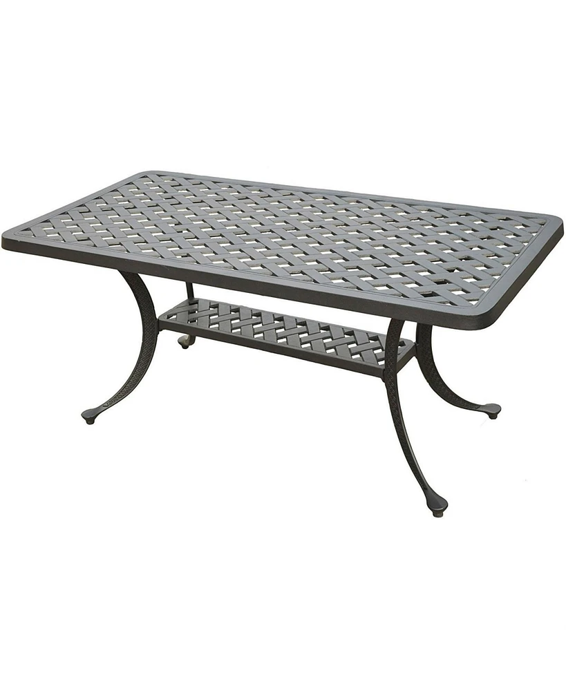 Slickblue Solid Cast Aluminum 21 x 42 inch Outdoor Patio Dining Cocktail Table