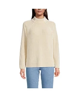 Lands' End Women's Drifter Two Color Shaker Mock Neck Sweater